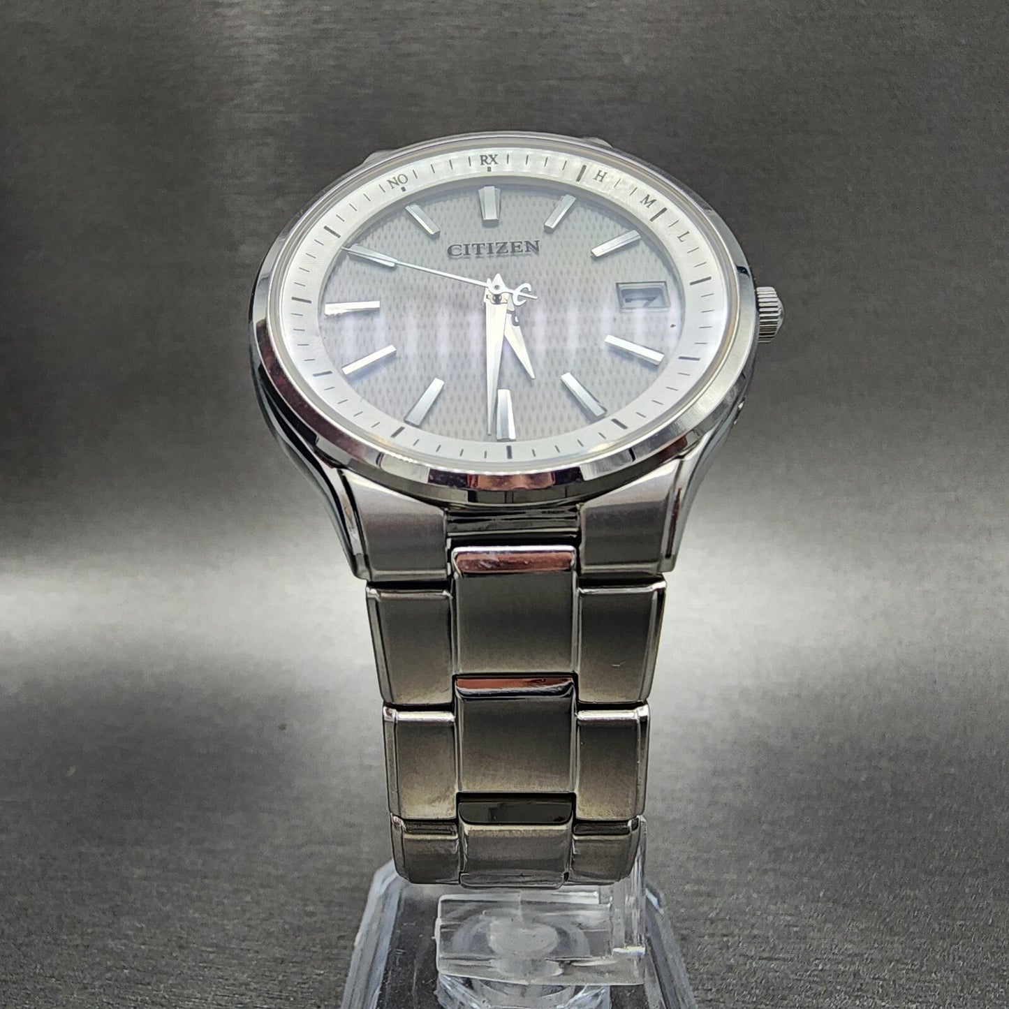 Citizen Eco-Drive Atomic Watch Men 37mm White Dial Titanium Date H110-T018360