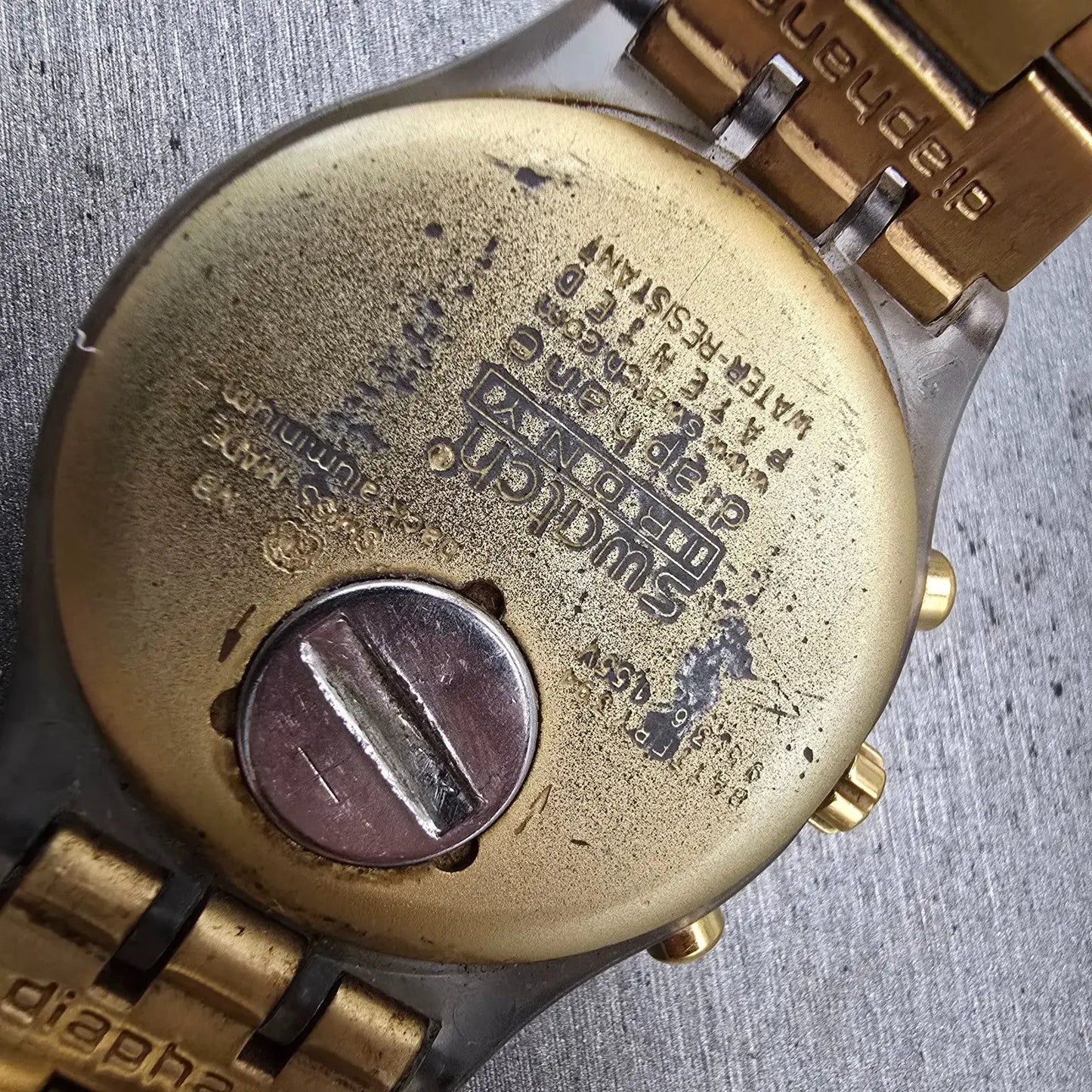 Swatch Irony Full-Blooded Gold Watch Men 42mm Gold Dial SVCK4032G New Battery 5410