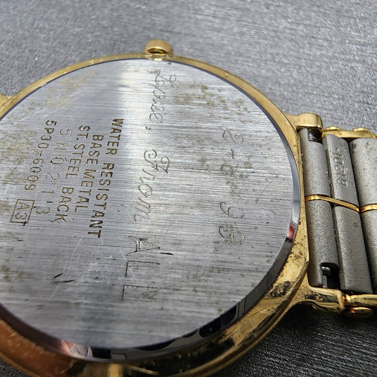 Seiko Watch Men 31mm Silver Tone Two Tone Round 5p30-6009 New Battery