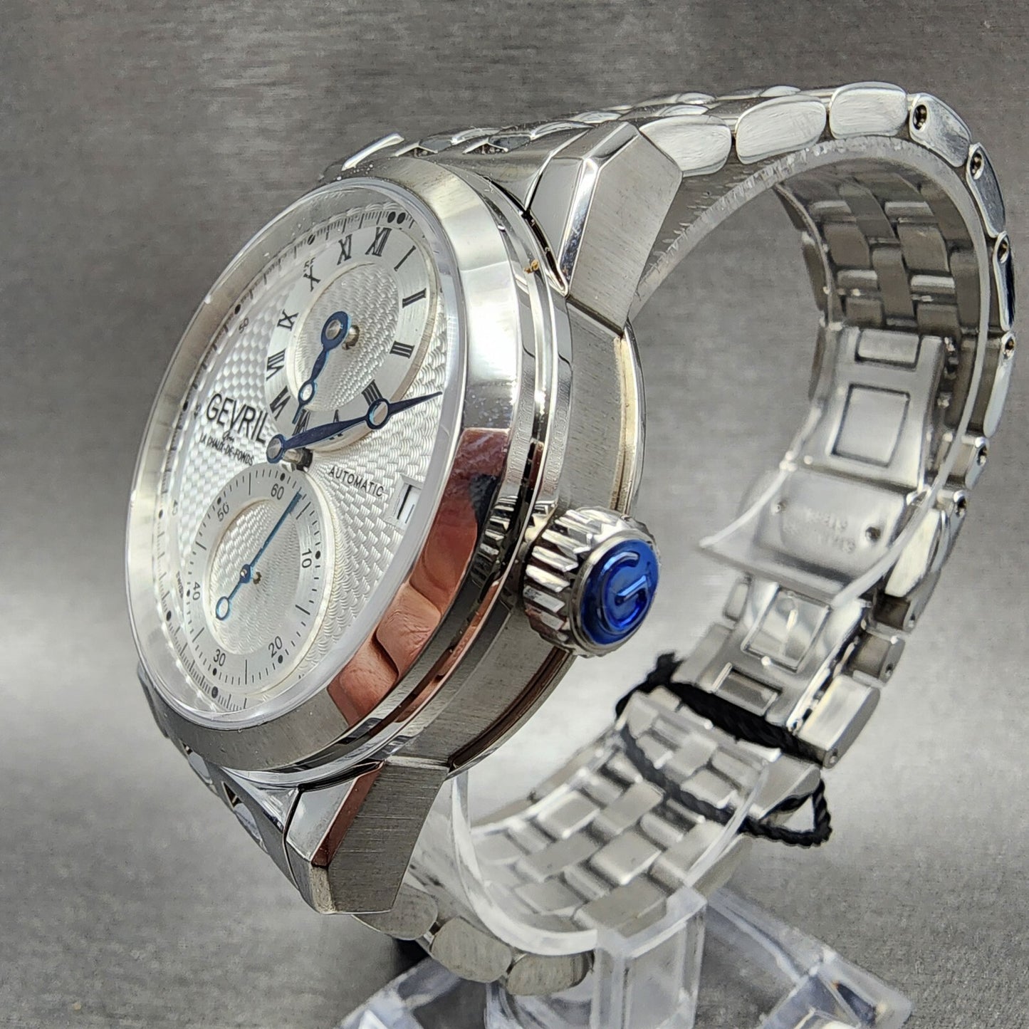 Gevril Gramercy Watch Men 39mm Silver Dial Stainless Steel Date Automatic 24011