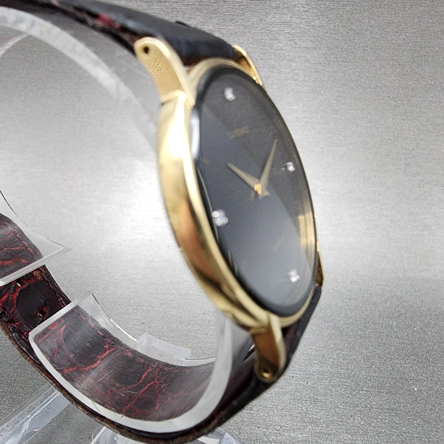 Seiko Lassale Watch Men 31mm Black Dial Gold Tone 7750-7009 New Battery READ!!!