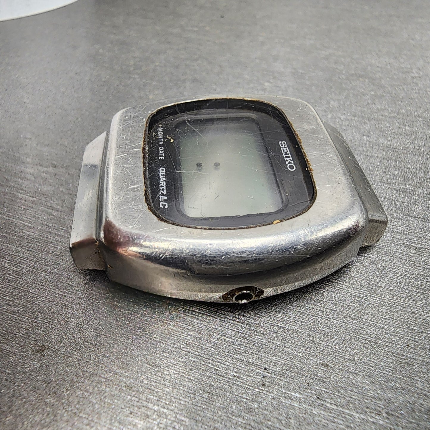 Seiko Digital Watch Men 37mm LCD Steel Round 0532-5029 Pie Pieces PARTS