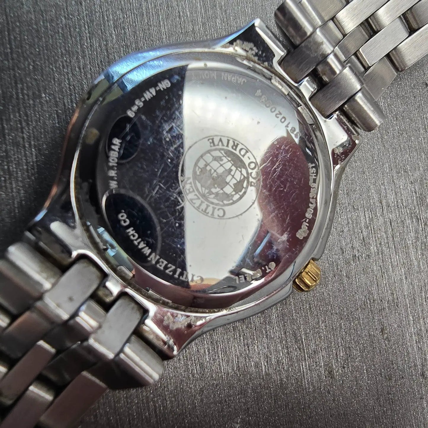 Citizen Eco-Drive Watch Women 27mm Blue Dial Two Tone Daydate E001-S044359 Works10