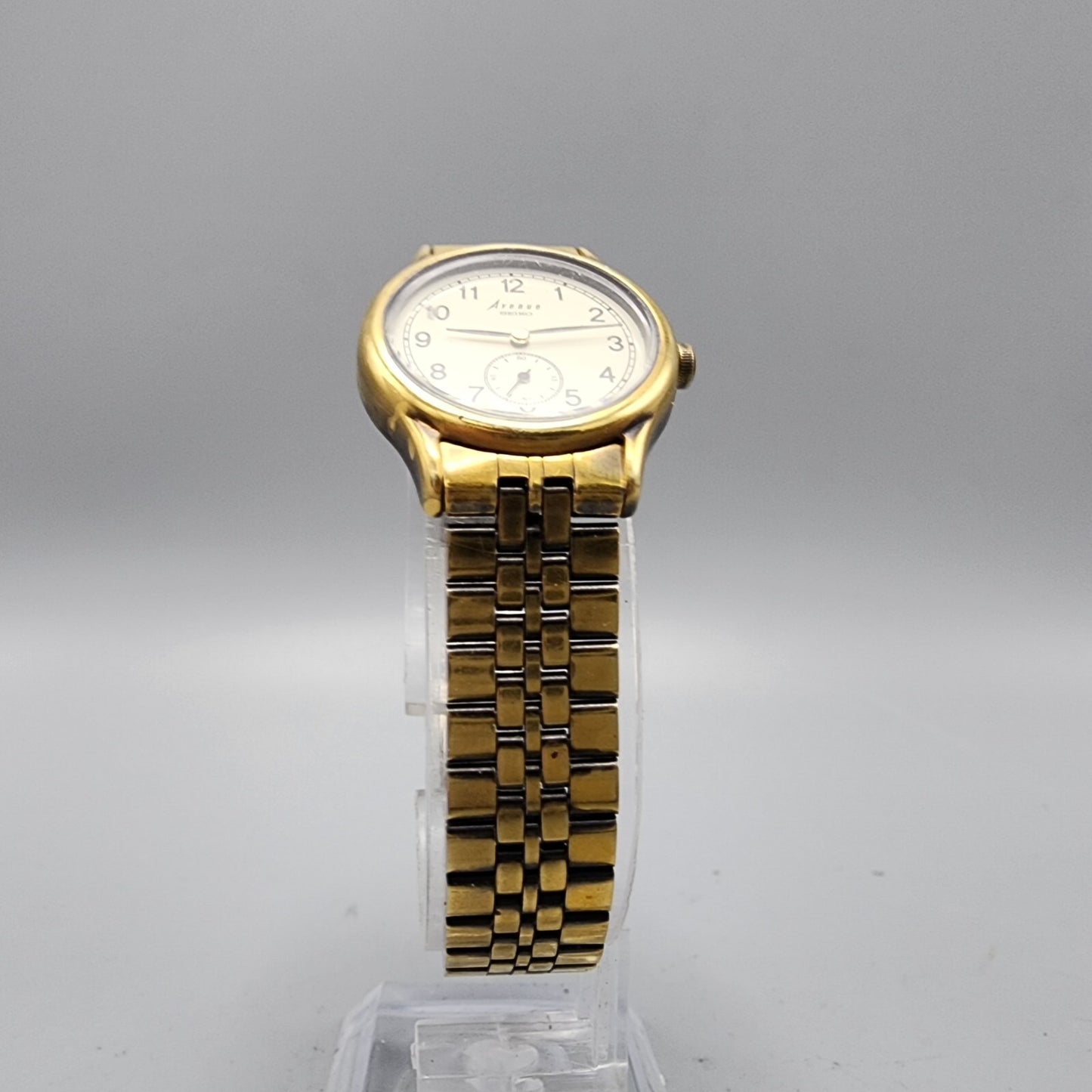 Seiko Avenue Watch Women Gold Tone Cream Dial Small Seconds 25mm New Battery