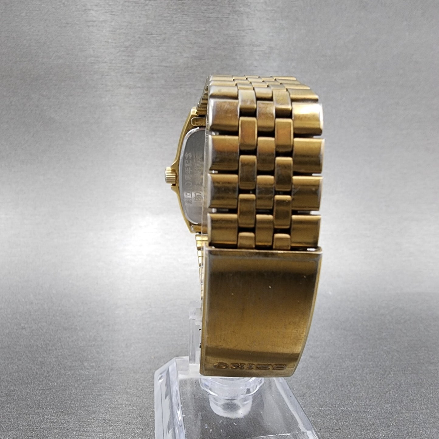 Seiko Chronos Watch Men 30mm Champagne Dial Gold Tone Daydate 5h23-5110 New Batt