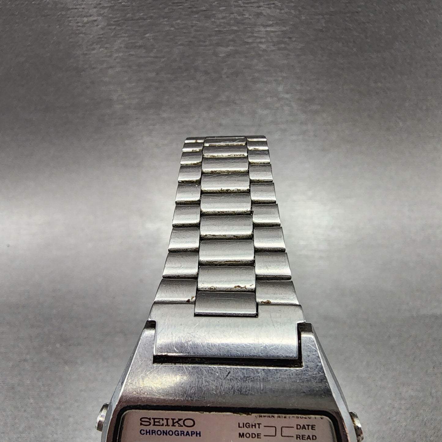 Seiko Digital Watch Men 34mm Steel Chronograph A127-5029 New Battery
