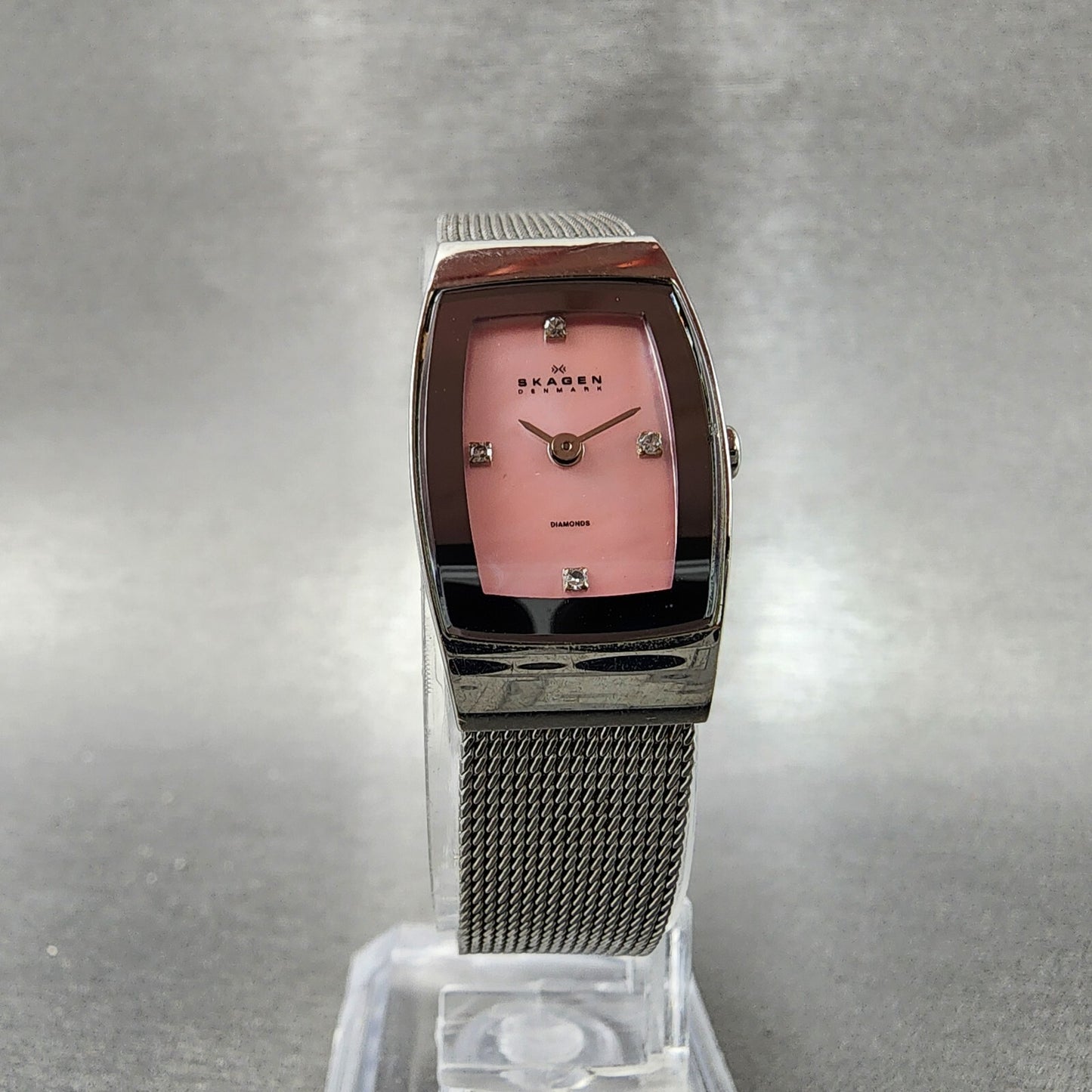Skagen Watch Women 16mm MOP Dial Silver Tone Rectangle 271SSSPMPD New battery