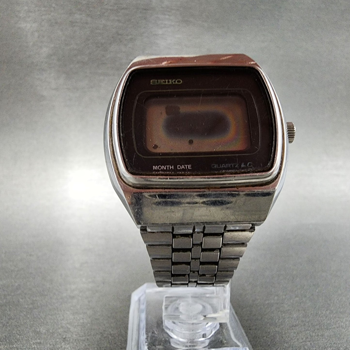 Seiko Digital Watch Men 37mm LCD Month Date Rectangle 0532-5019 PARTS