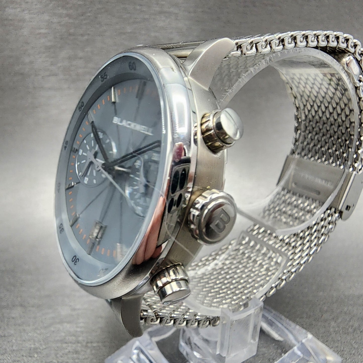 Blackwell Hudson yard Watch Men 44mm Gray Dial Steel Date Round New Battery