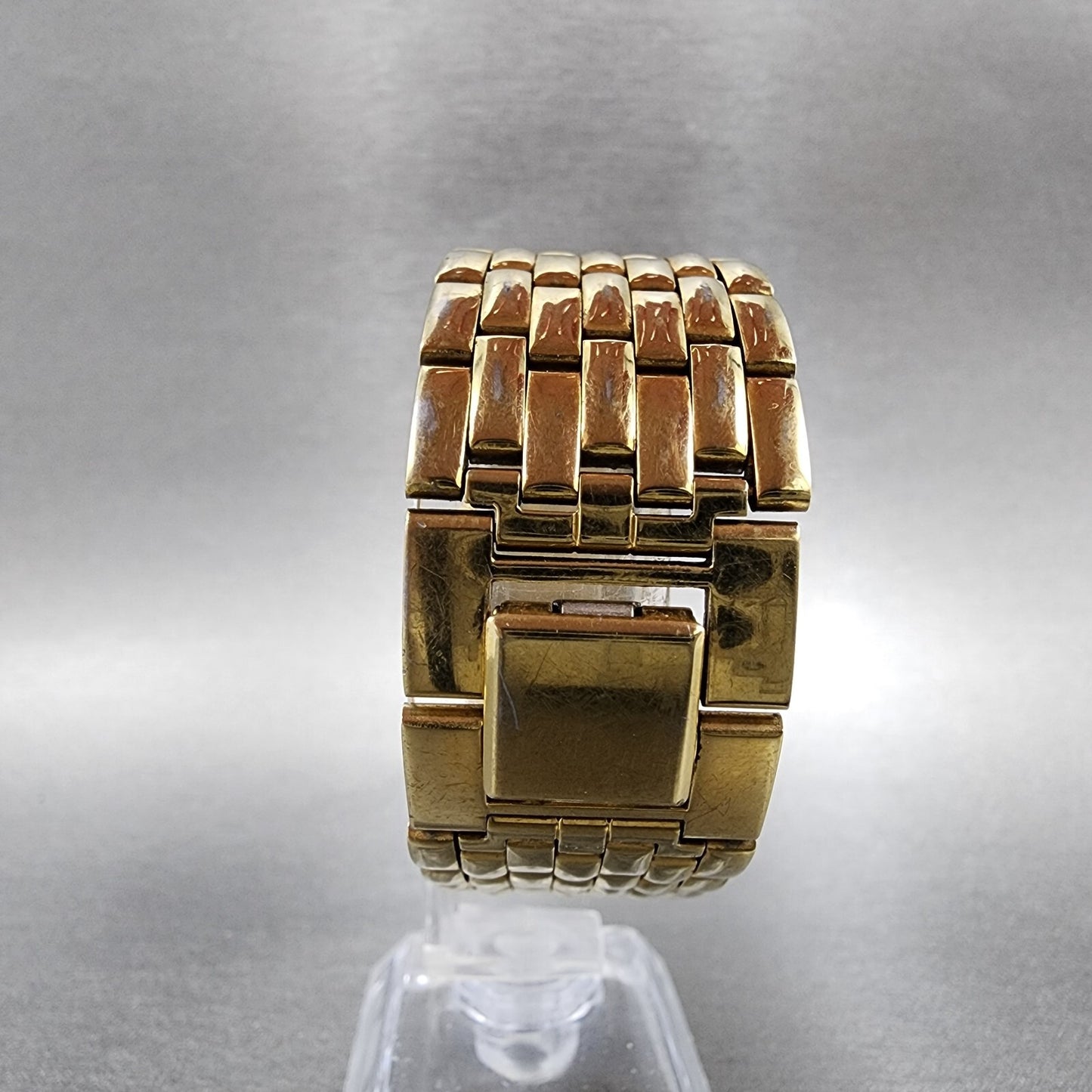 Citizen CQ Tank Watch Men 23mm Black Dial Gold Tone Rectangle New Battery