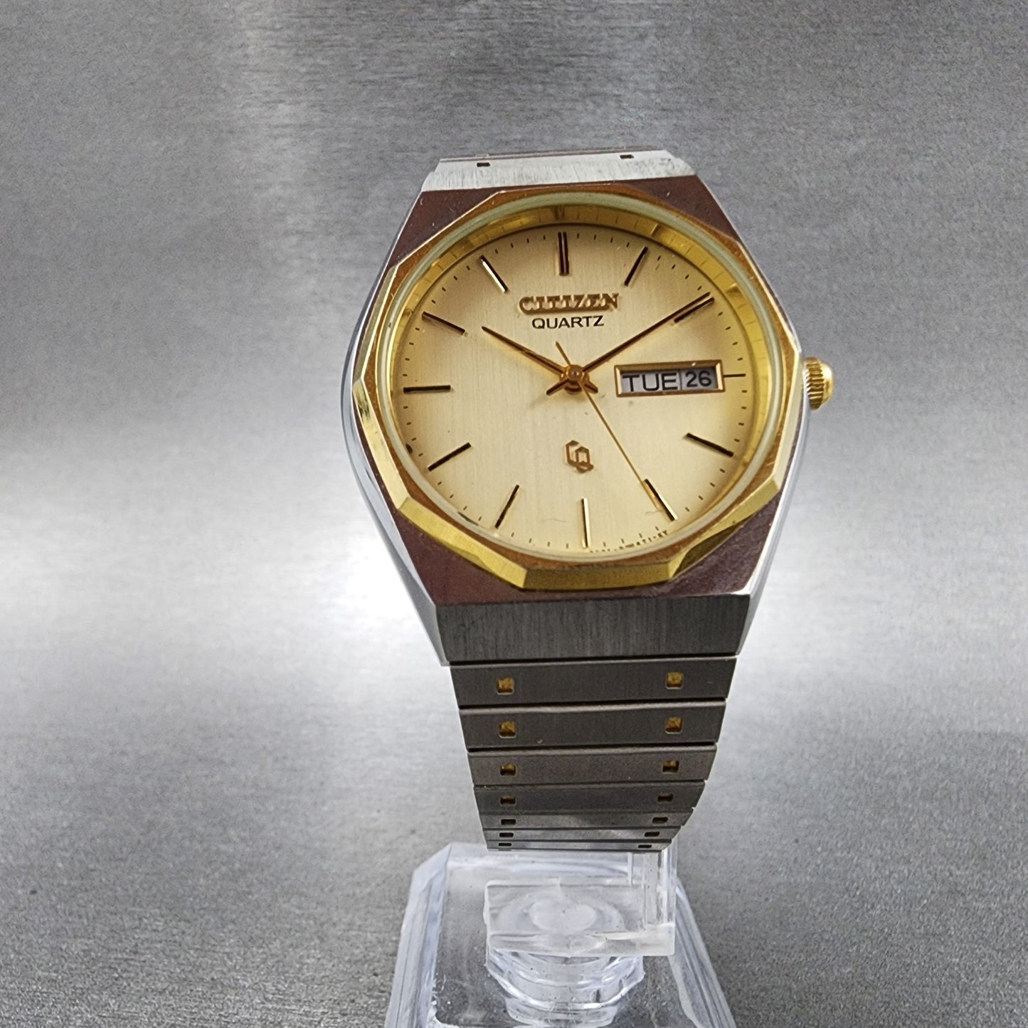 Citizen CQ Watch Men 34mm Champagne Dial Two Tone Daydate 3801-289536 PARTS