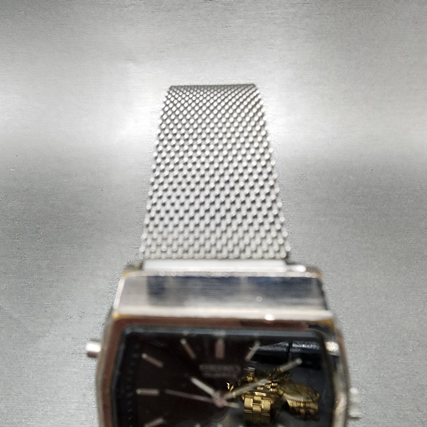 Seiko Analog Digital Watch Men 32mm Black Dial Silver Tone H601-540A PARTS