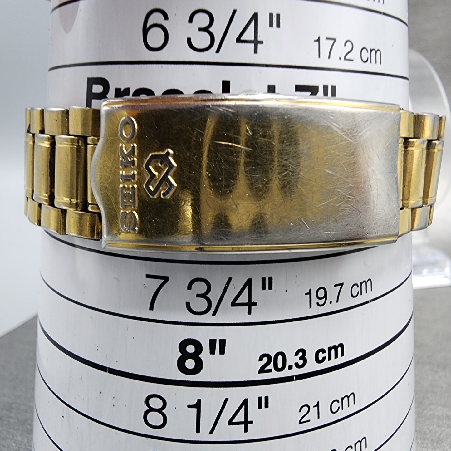 Seiko Alarm Watch Men 34mm Gold Dial Gold Tone Daydate Round 5C23-8009 New Batt