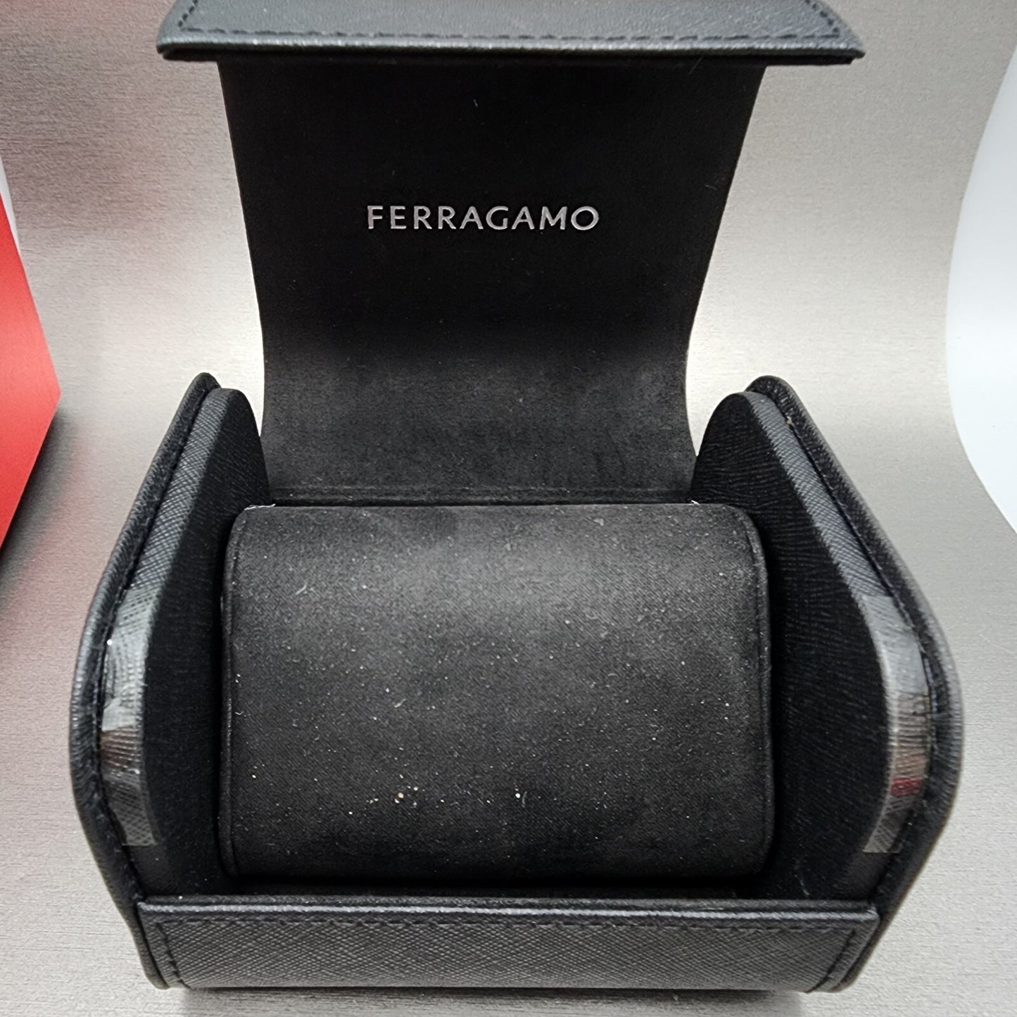 Ferragamo 1927 Chronograph Watch Men 42mm White Dial Two Tone Date Round W/Box