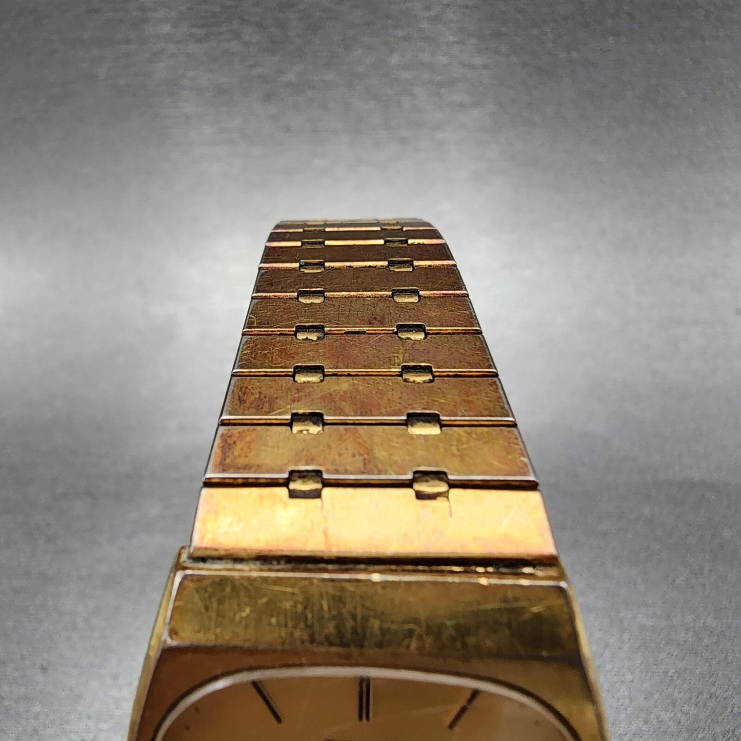 Seiko Tank Watch Men 28mm Gold Dial Gold Tone Rectangle 6532-5119 New Battery