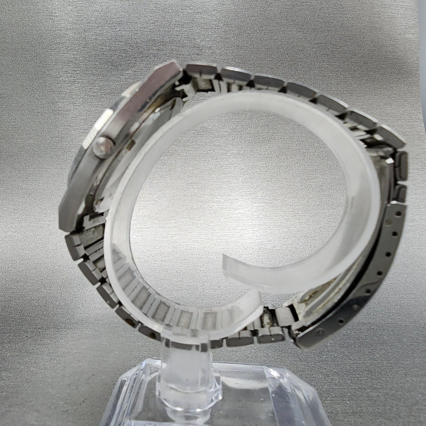 Seiko SQ Watch Men 37mm Gray Dial Steel Daydate Round 7123-9009 PARTS