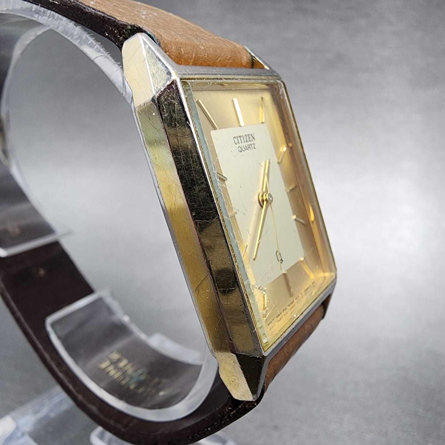Citizen CQ Tank Watch Men 25mm Champagne Dial Gold Rectangle 6031-S06291 PARTS