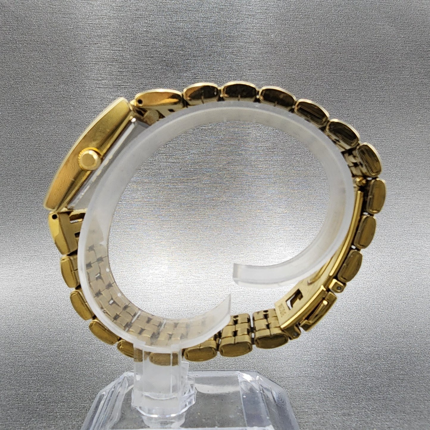 Citizen Tank Watch Men 27mm Champagne Dial Gold Tone Rectangle New Battery