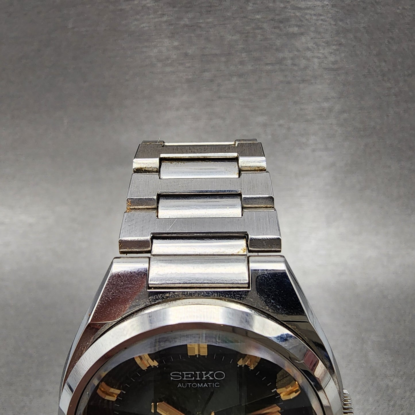 Seiko Lord Matic Watch Men 36mm Green Dial Silver Tone Daydaye 5606-7341 Runs