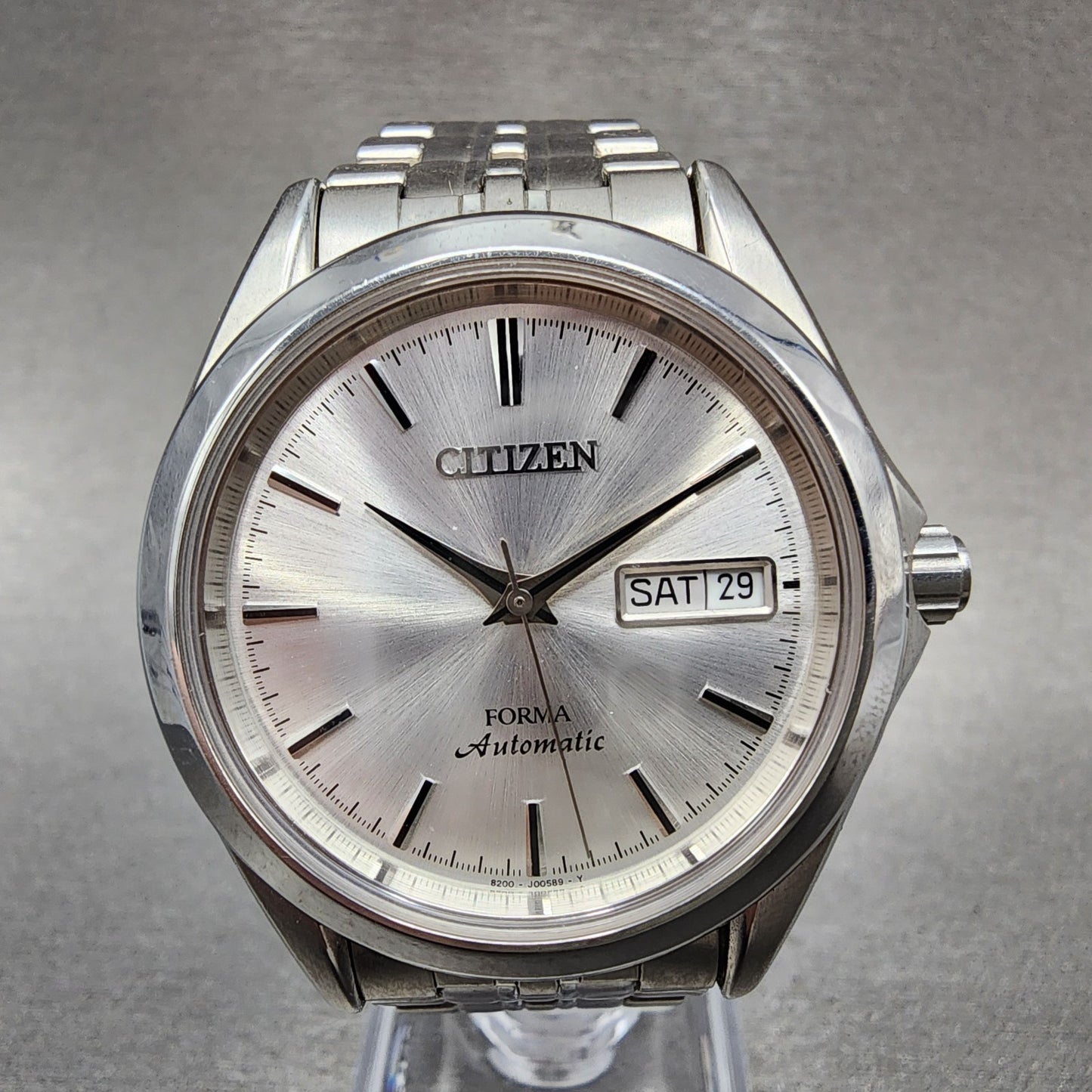 Citizen Forma Automatic Watch Men 37mm Silver Dial Silver Tone Daydate Runs