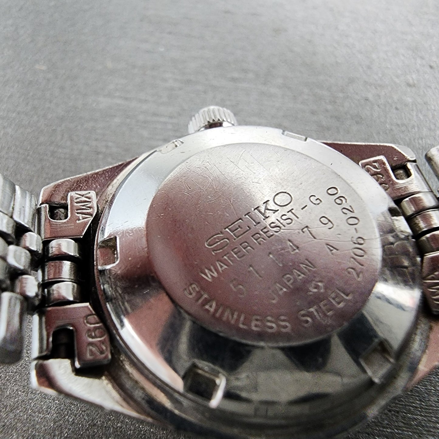 Seiko Automatic Watch Women 24mm Silver Dial Silver Tone Daydate 2706-0290 Runs