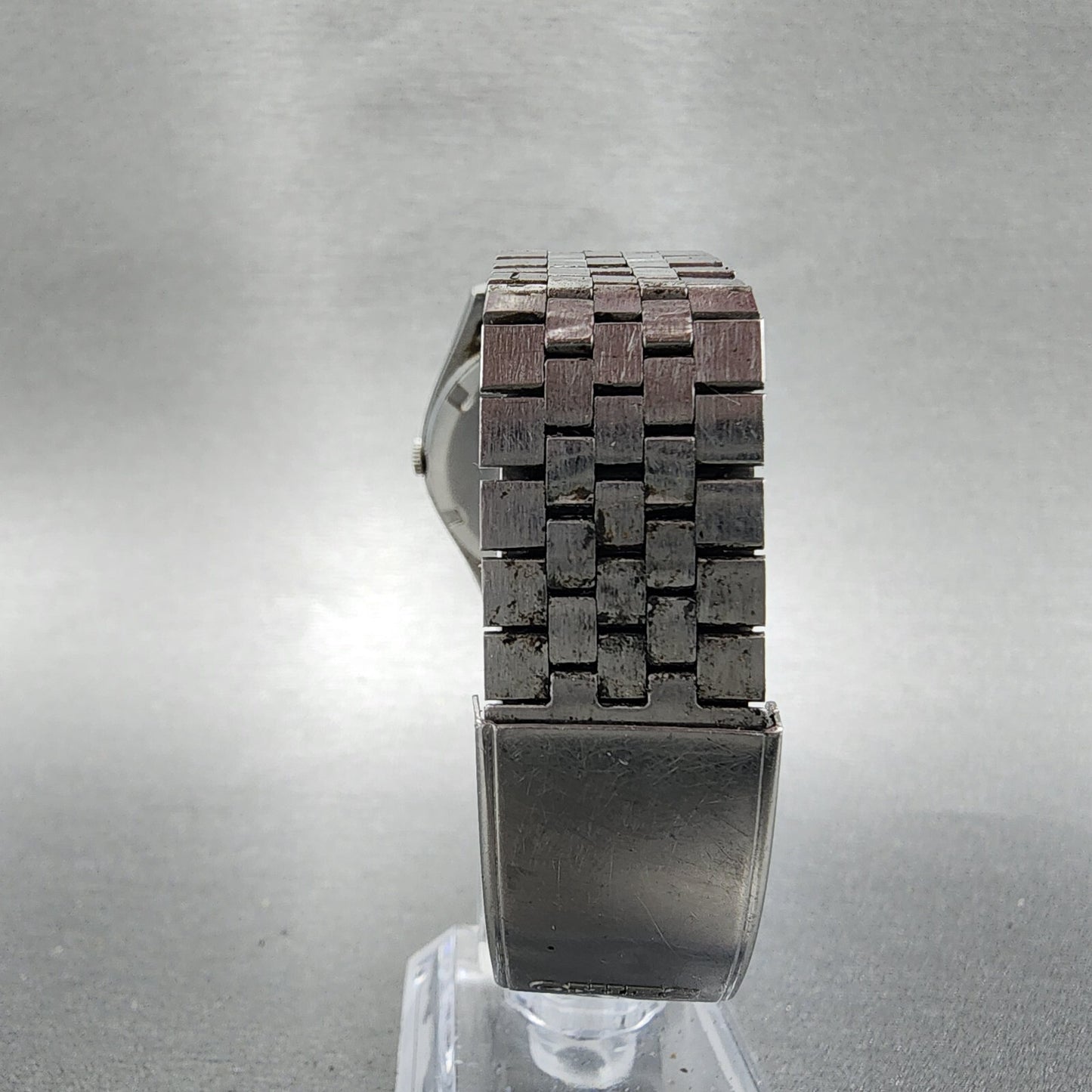 Seiko SQ Watch Men 35mm Black Dial Steel Daydate Round 7123-8460 PARTS