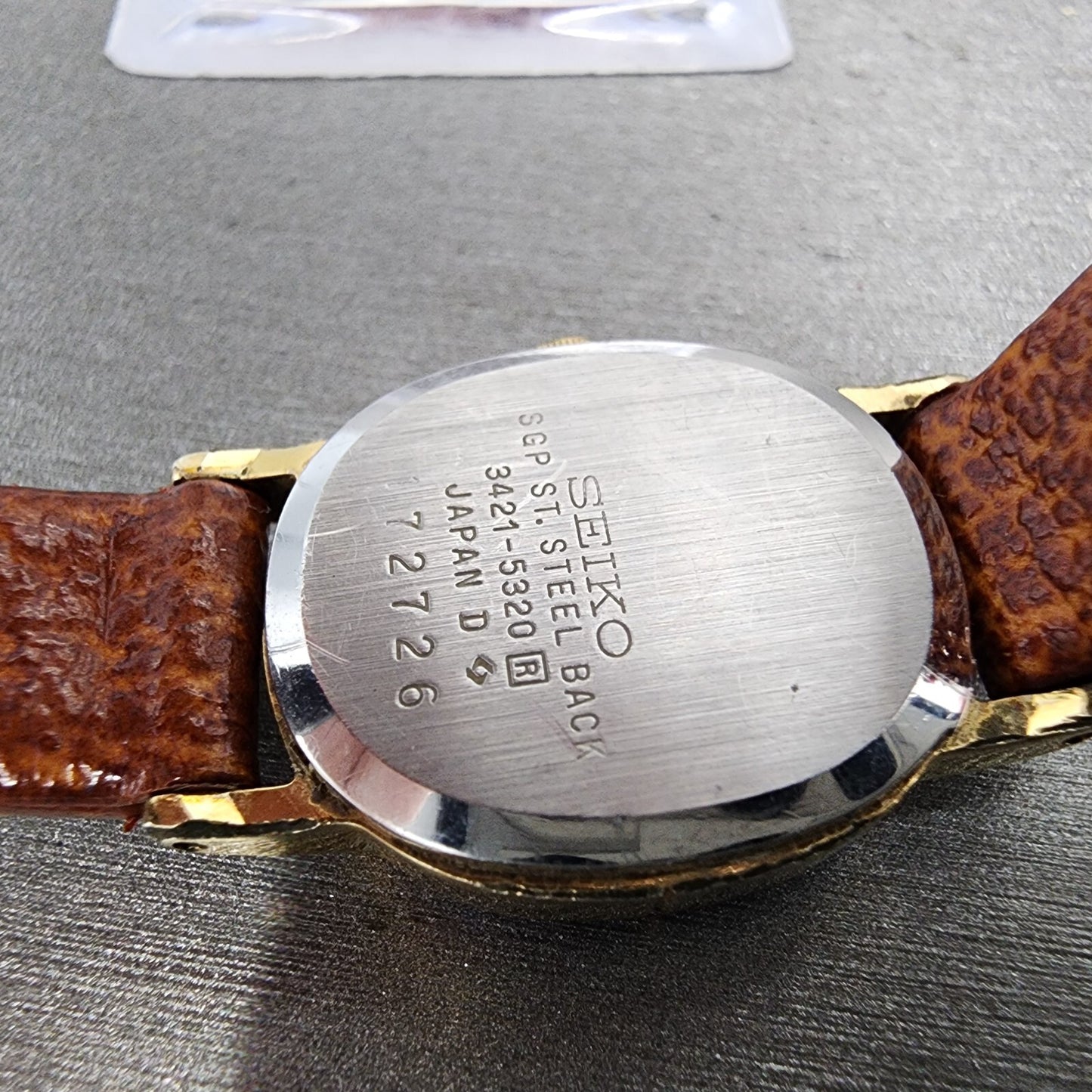 Seiko Watch Women 20mm Champagne Dial Gold Tone Oval 3421-5320 New Battery