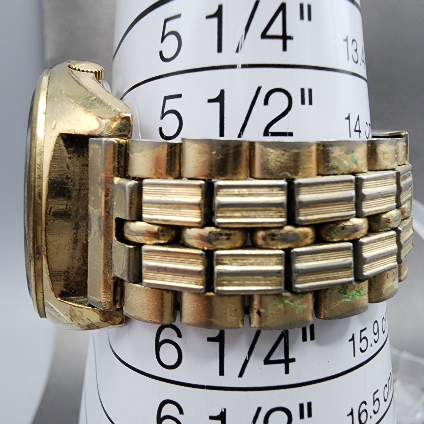 Seiko 5Actus Watch Men 37mm Silver Dial Gold Tone Daydate 7019-7060 Runs