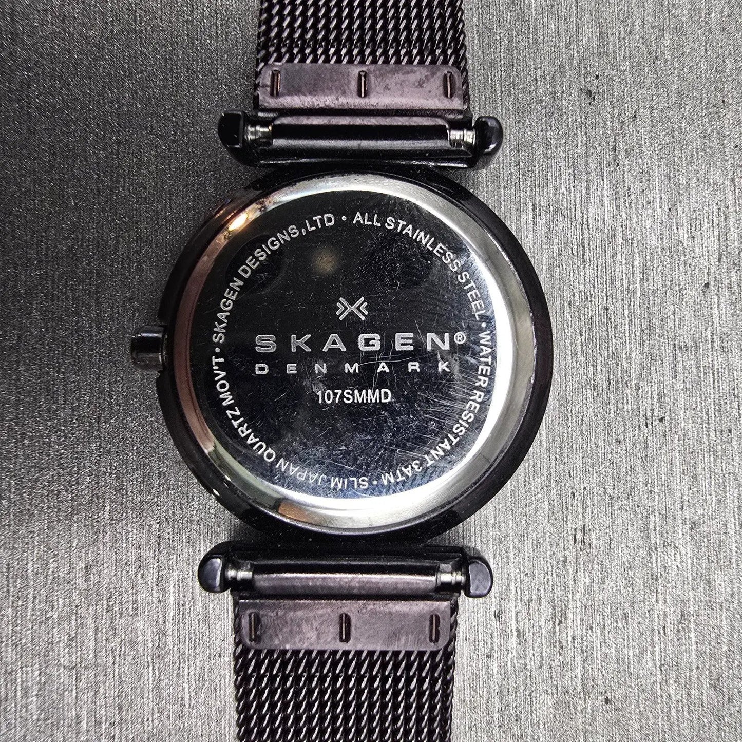 Skagen Steel Watch Women 25mm MOP Dial Dark Brown Tone Round 107SMMD New Battery10