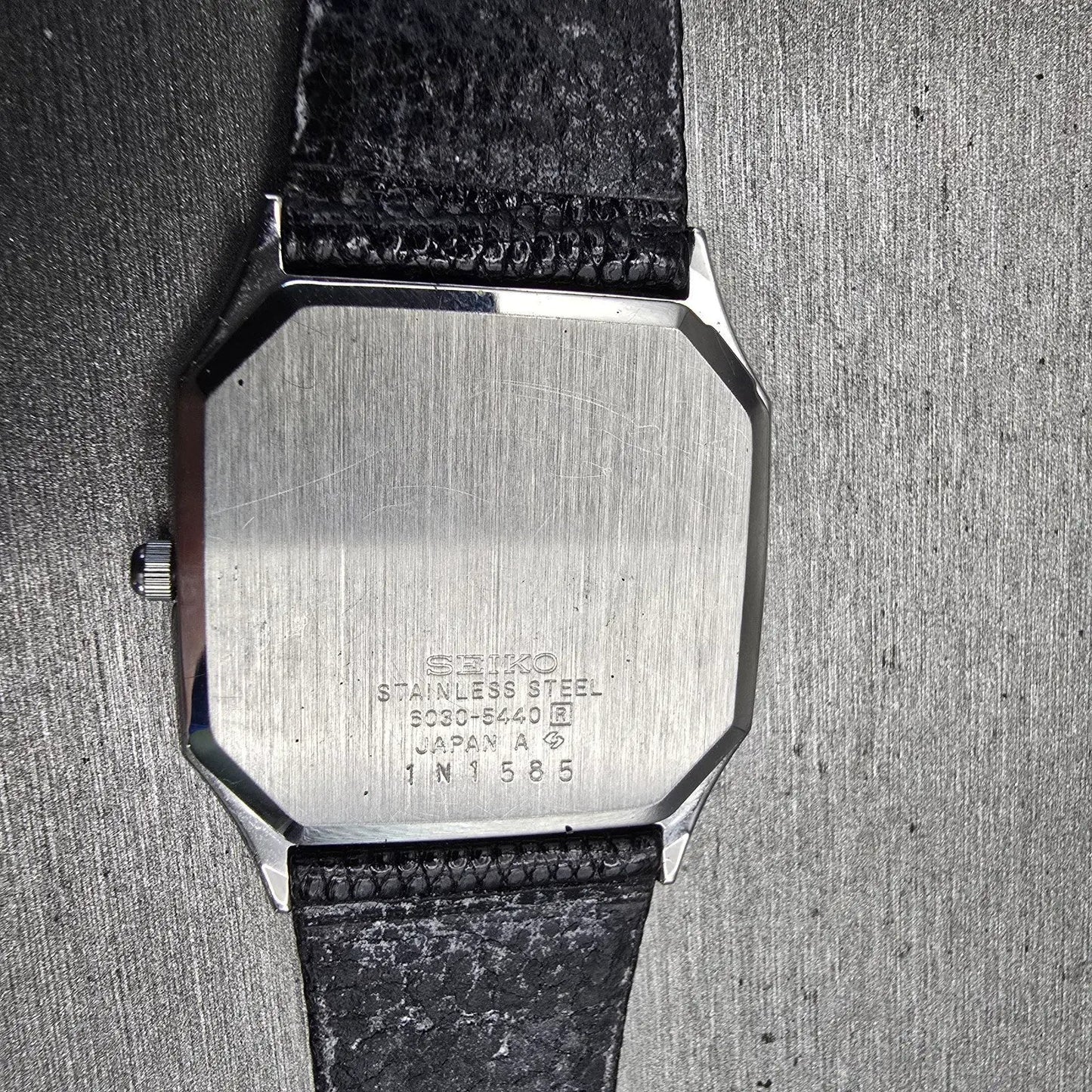 Seiko Watch Men 30mm Silver Dial Silver Tone Rectangle 6030-5440 New Battery VTG10