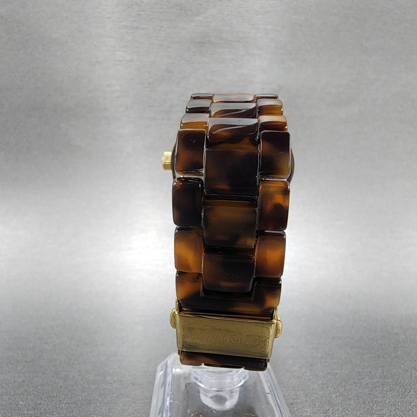 Michael Kors Watch Women 37mm Brown Dial Gold Tone Tortas Daydate New Battery