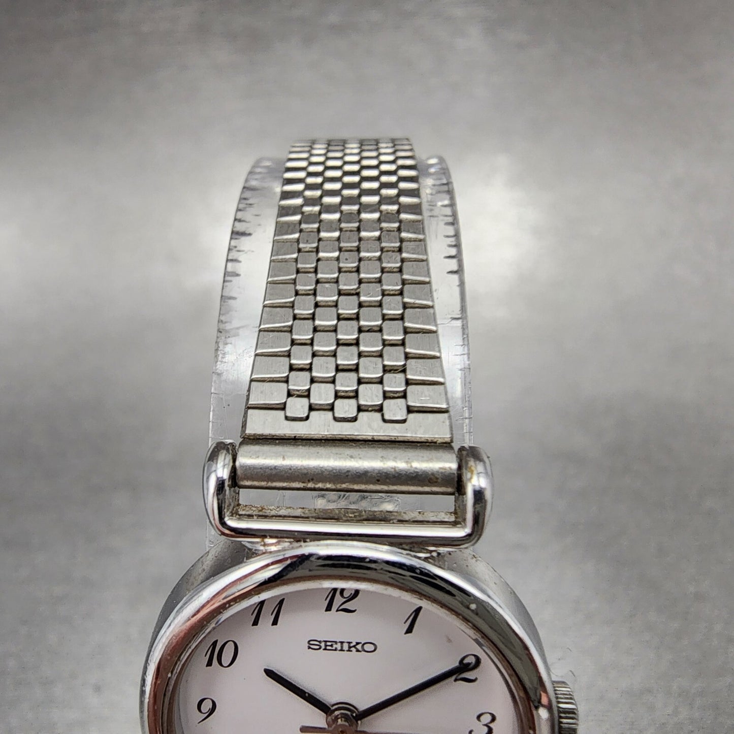 Seiko Watch Women 22mm White Dial Silver Tone Round 4N21-0052 New Battery