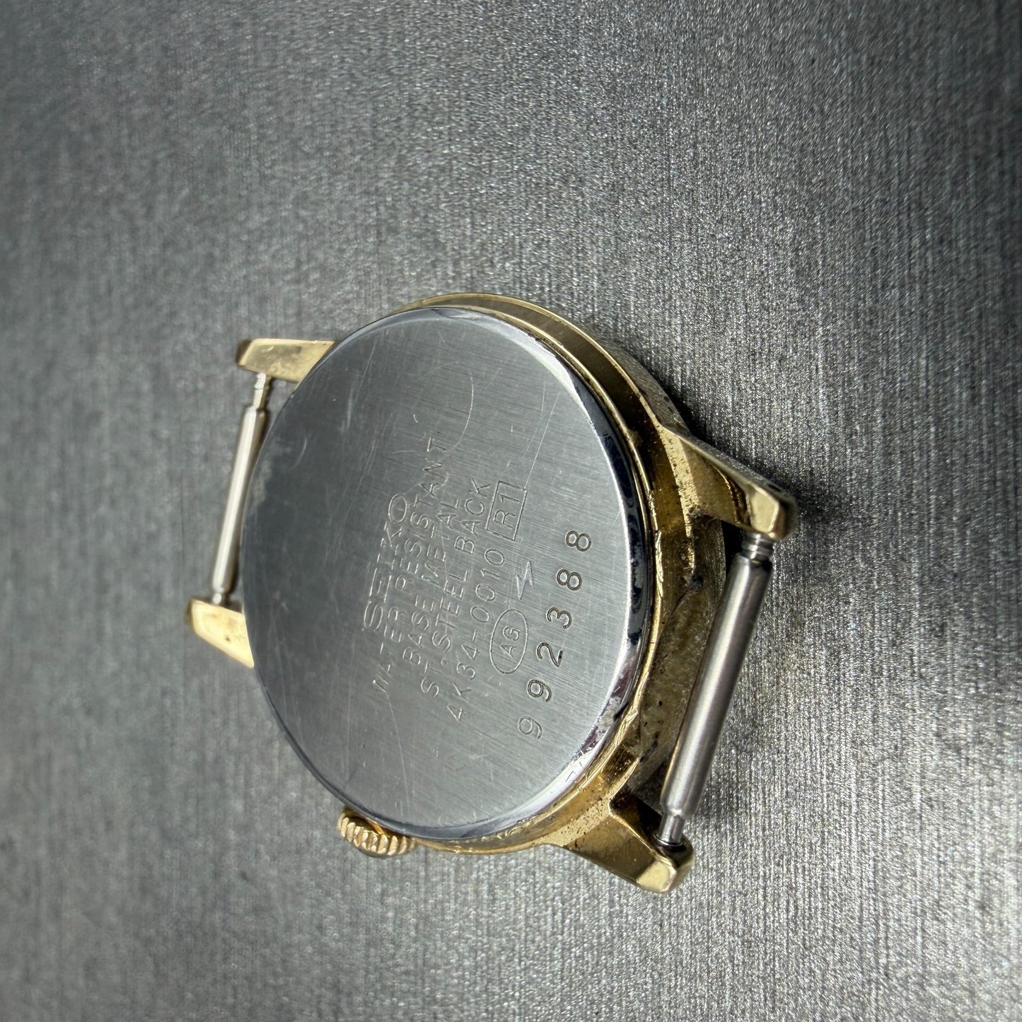 Seiko Avenue Moon Phase Watch Women 24mm White Dial Gold Tone 4K34-0010 PARTS13