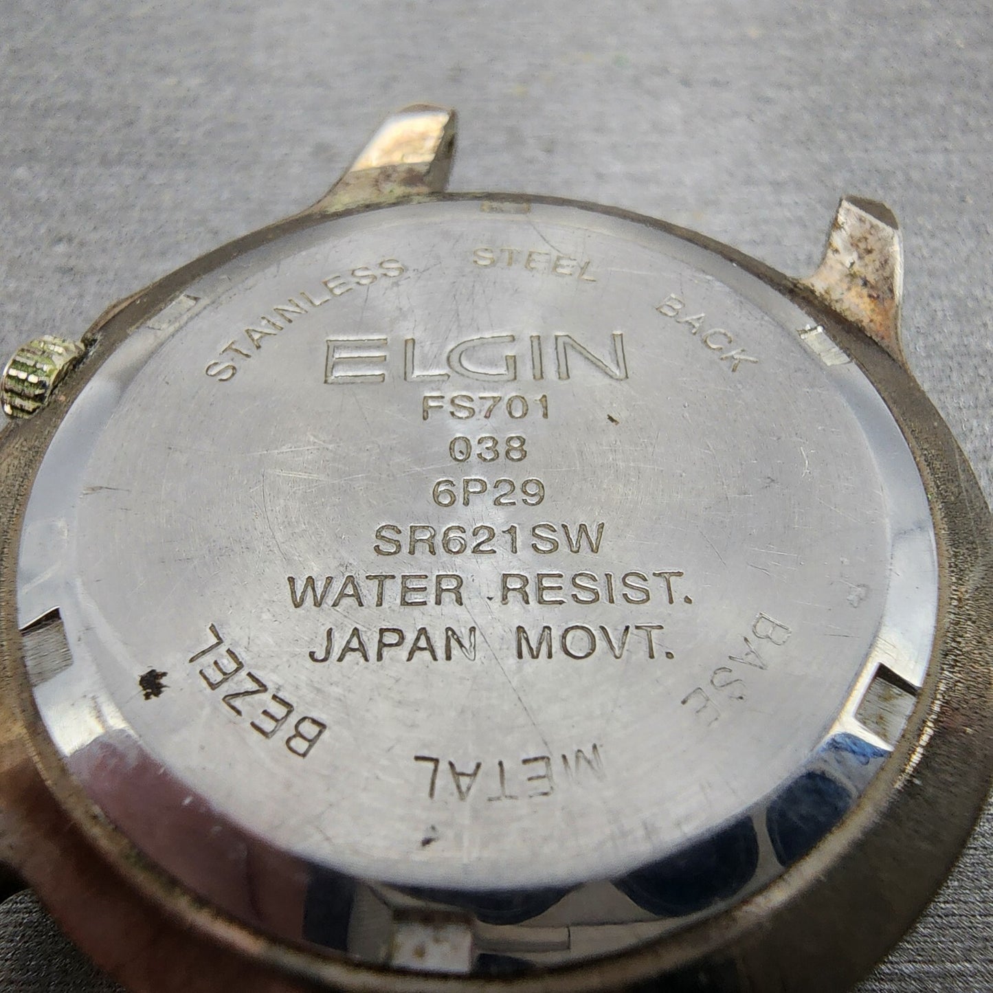 Elgin Watch Men 40mm Gray Dial Two Tone Daydate Round 6P29 FS701 New Battery