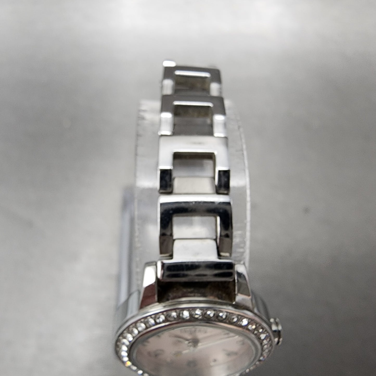 Seiko ALBA Ingenu Watch Women 22mm Pink Dial Silver Tone Crystal Bezel New Batt