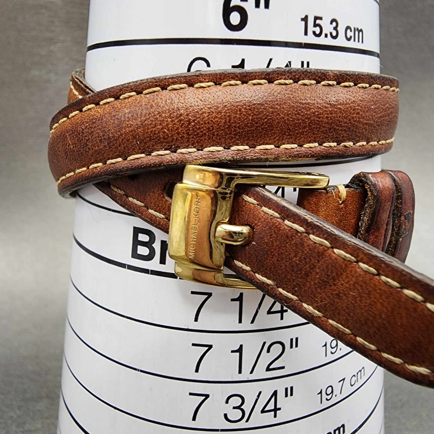 Michael Kors Slim Runway Watch Women 42mm Gold Dial Gold Tone Round New Battery10