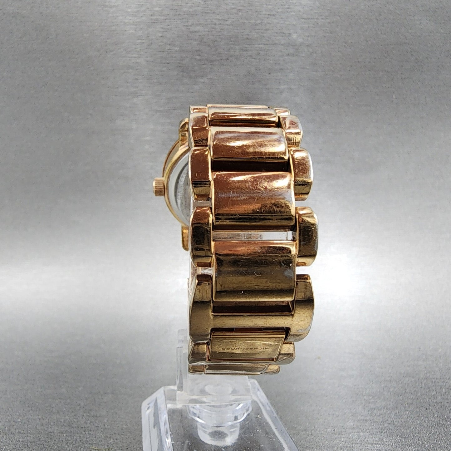 Michael Kors Watch Women 34mm White Dial Rose Gold Tone Round MK-3530 New Batt
