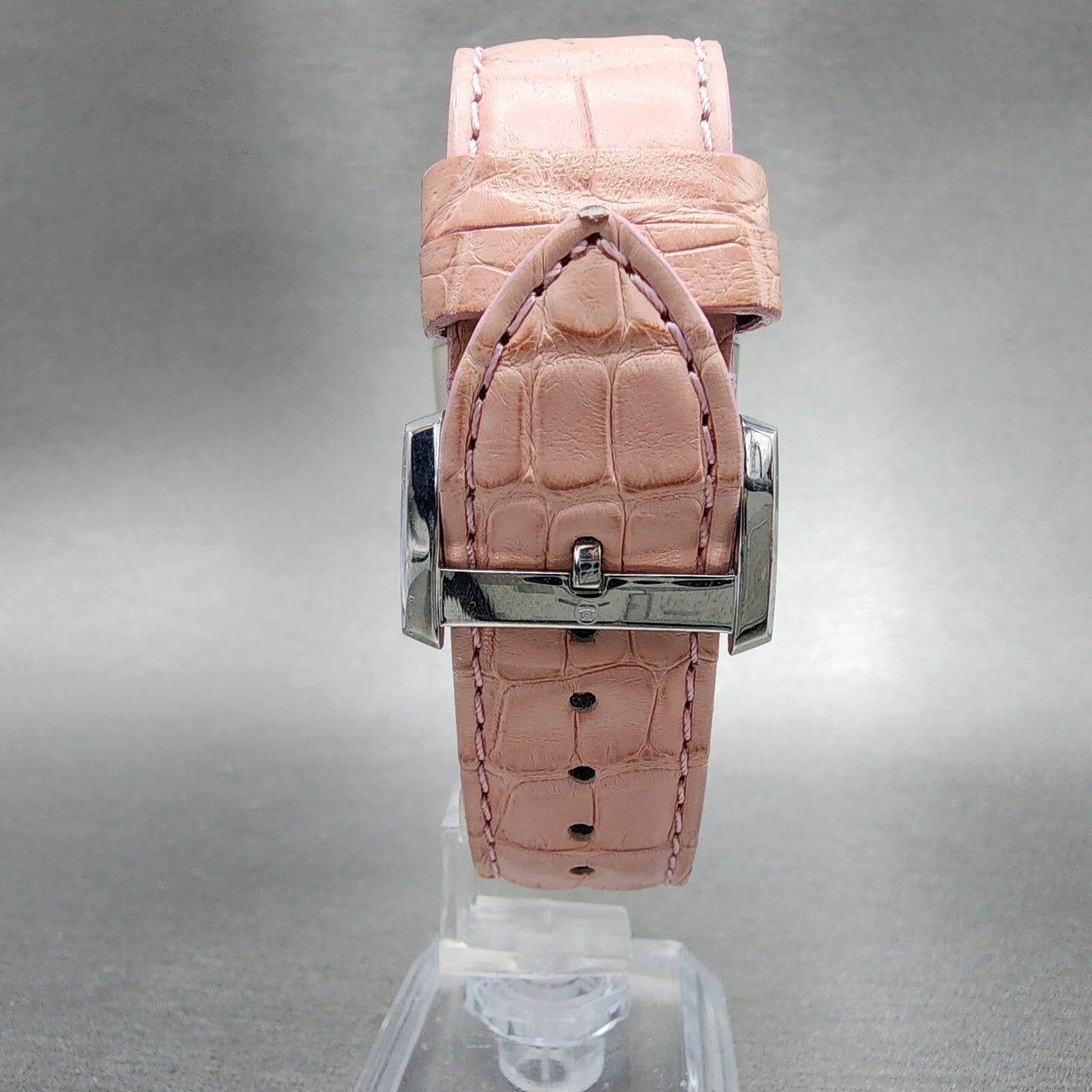 Movado Eliro Watch Women 32mm Pink Dial Silver Tone Rectangle New Battery