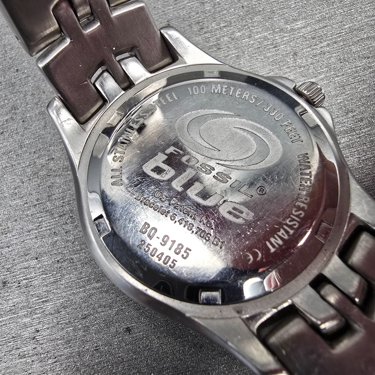 Fossil Blue Watch Men 36mm Blue Dial Silver Tone Daydate Round BQ-9185 New Batt10
