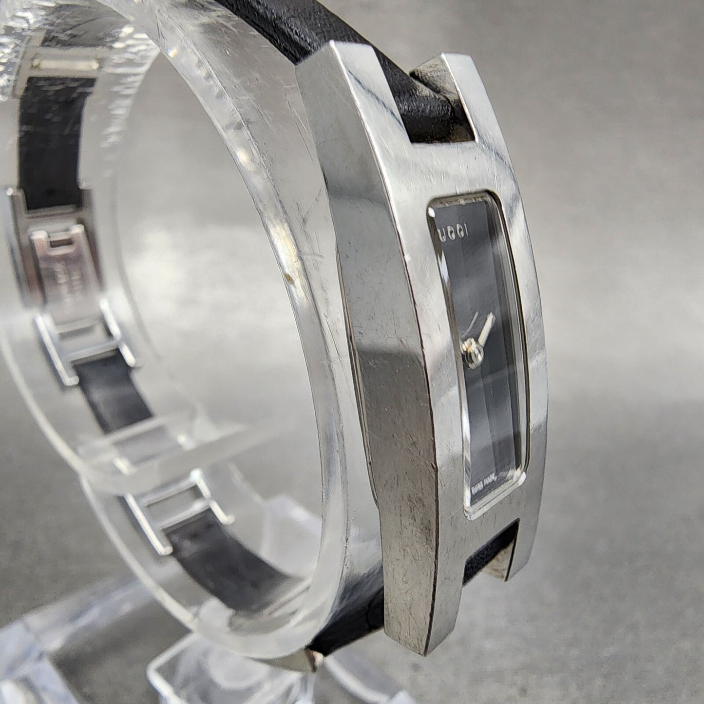 Gucci 3900L Tank Watch Women 12mm Black Dial Steel Rectangle PARTS