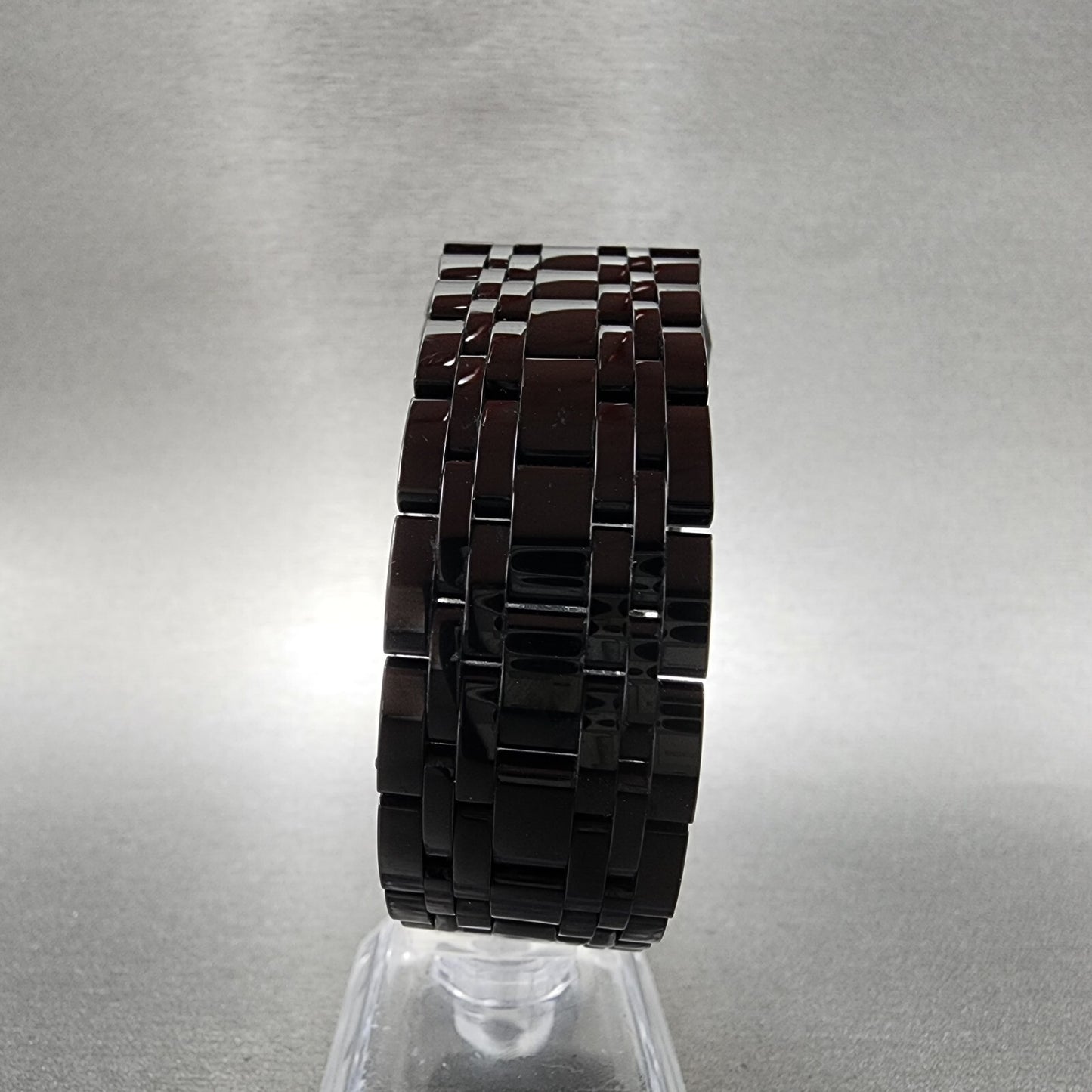 Bulova Quadra Watch Men 31mm Black Dial Black Tone Octagon 98D164 Bracelet B1234