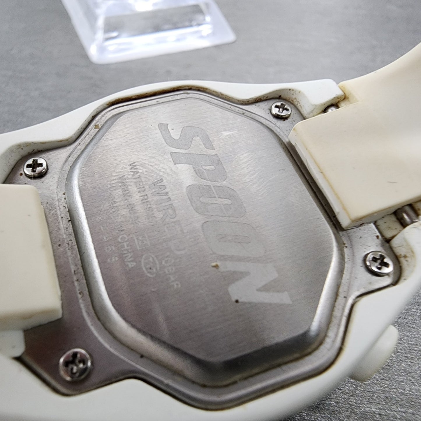Seiko Wired Spoon Watch Women 38mm Digital LCD White Tone Alarm Chrono New Batt