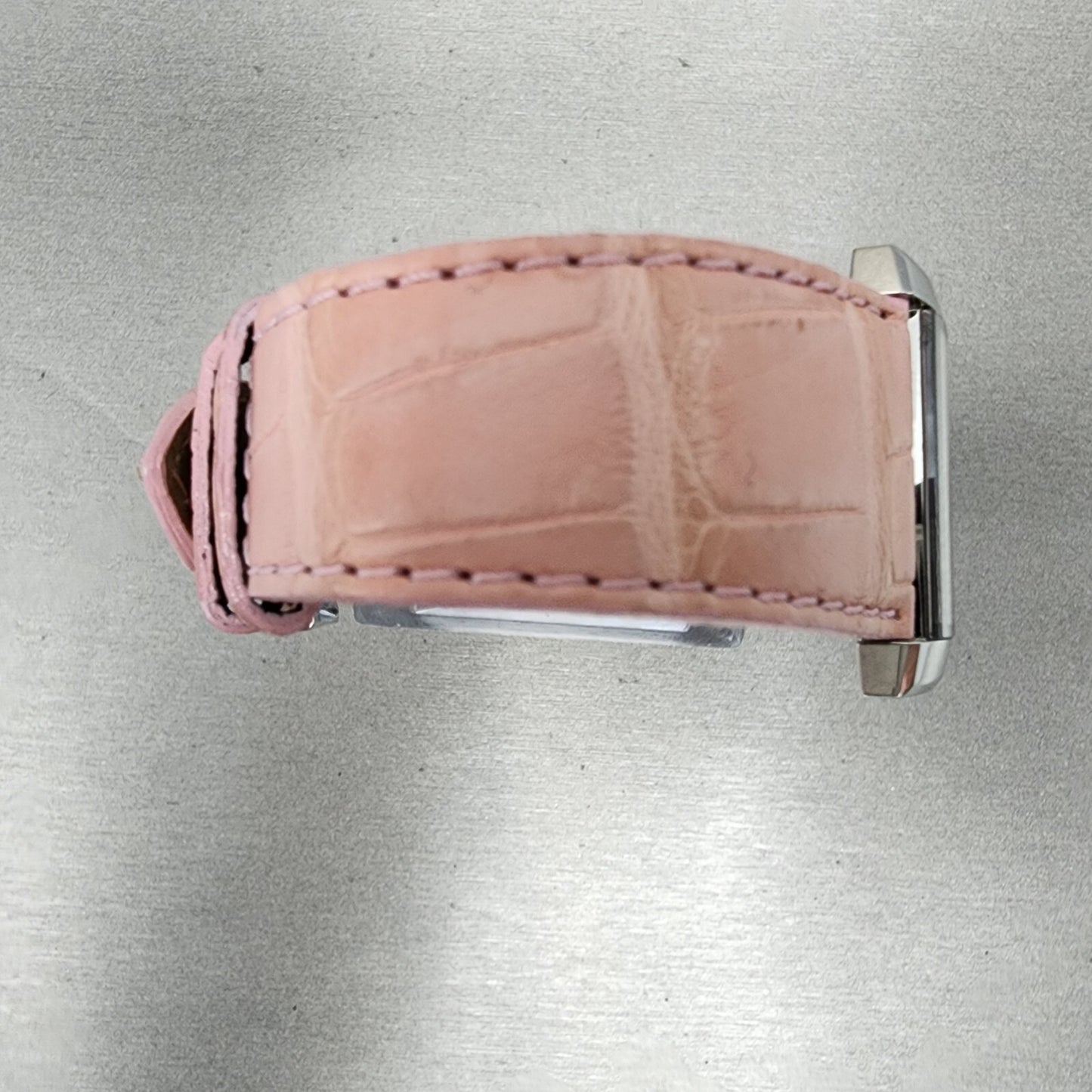 Movado Eliro Watch Women 32mm Pink Dial Silver Tone Rectangle New Battery