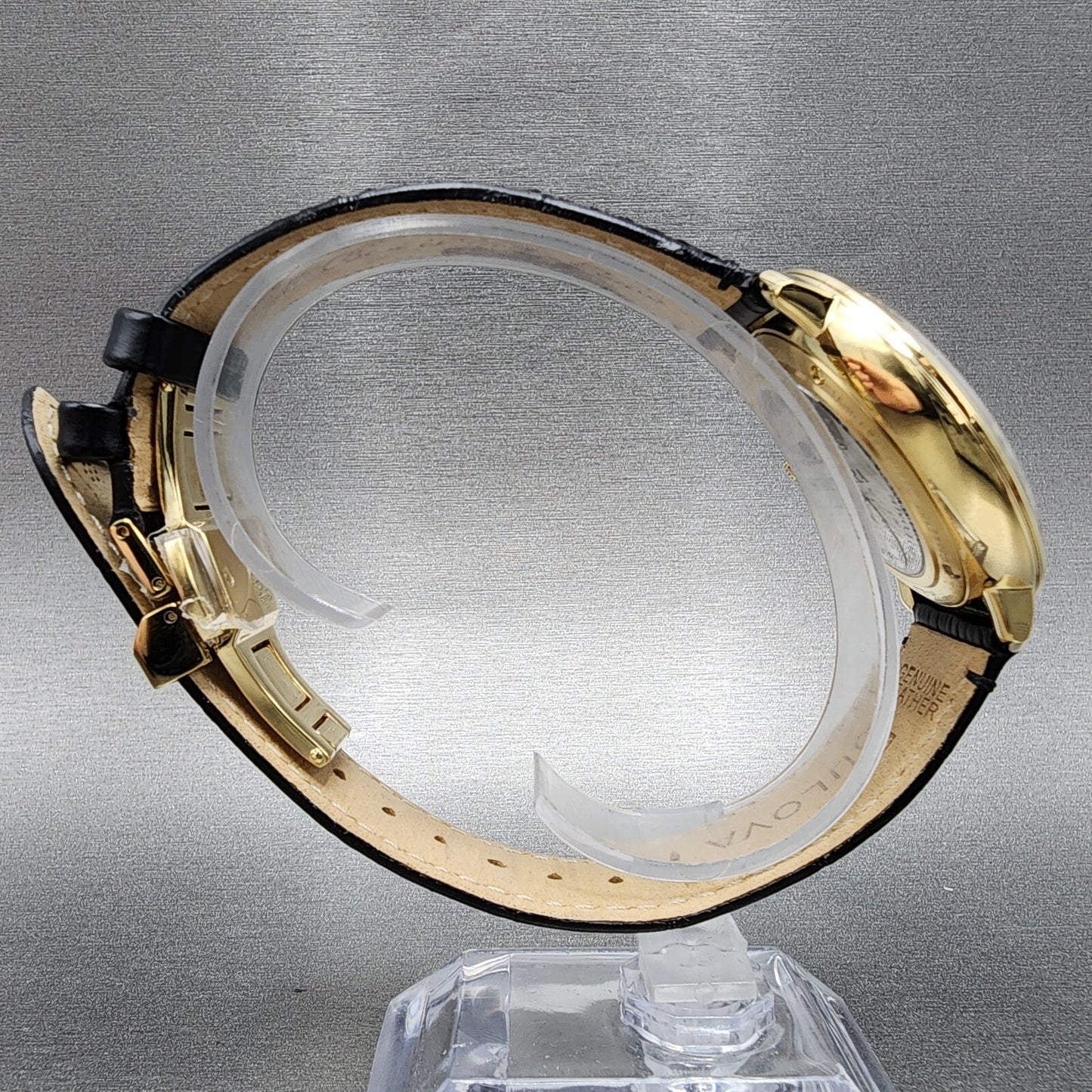 Bulova Frank Sinatra Watch Men 40mm Cream Dial Gold Tone Date Manual Wind 97B195