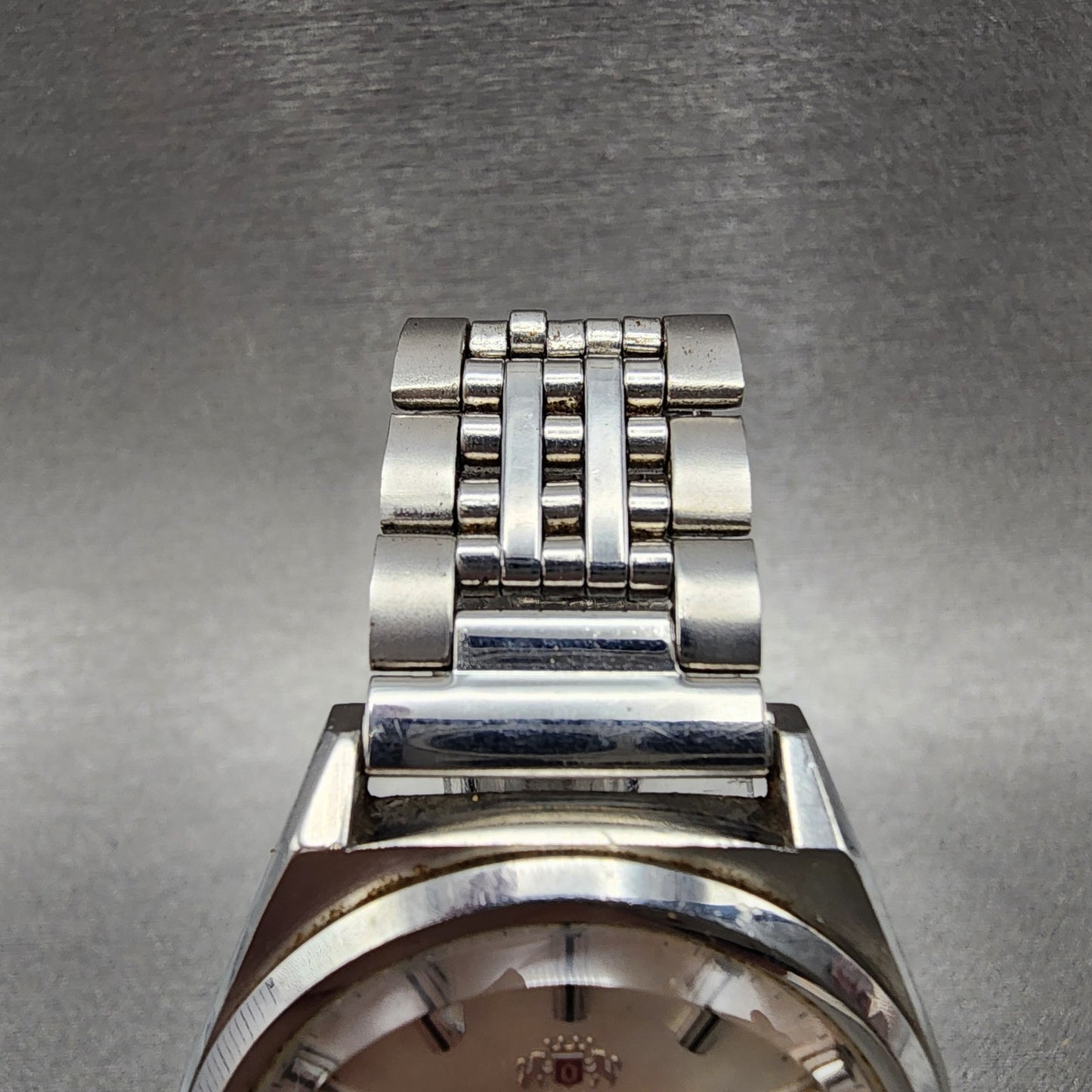 Orient AAA Deluxe Crystal Watch Men 35mm Silver Dial Steel Daydate Automatic