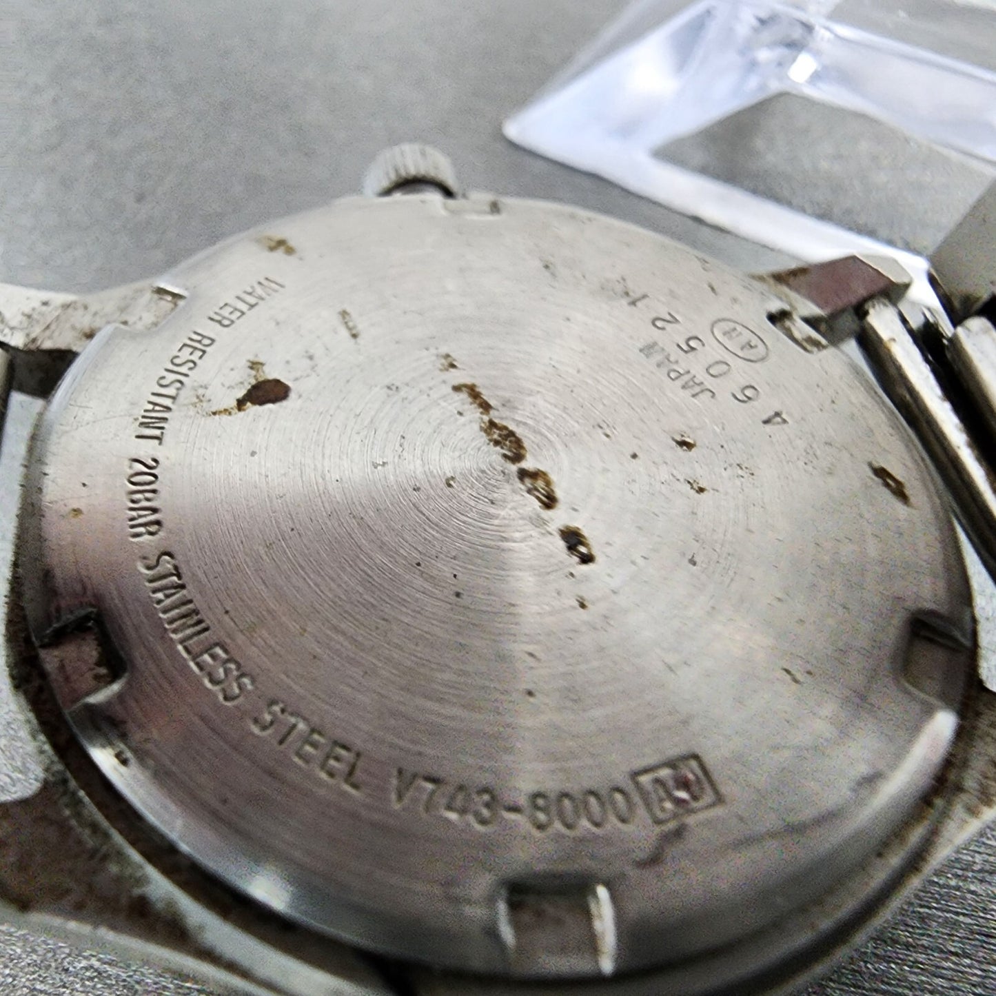 Seiko ALBA Field Gear Watch Men 35mm Cream Dial Silver Daydate V743-8000 PARTS