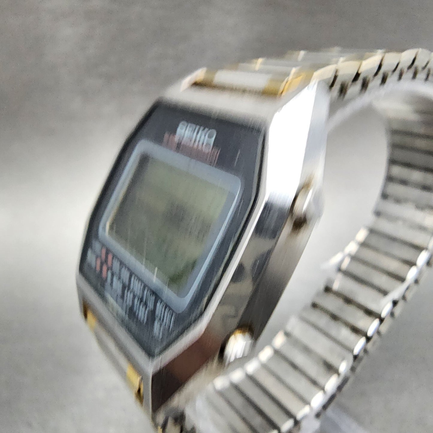 Seiko Digital Watch Men 34mm Black Dial Two Tone A939-5009 New Battery