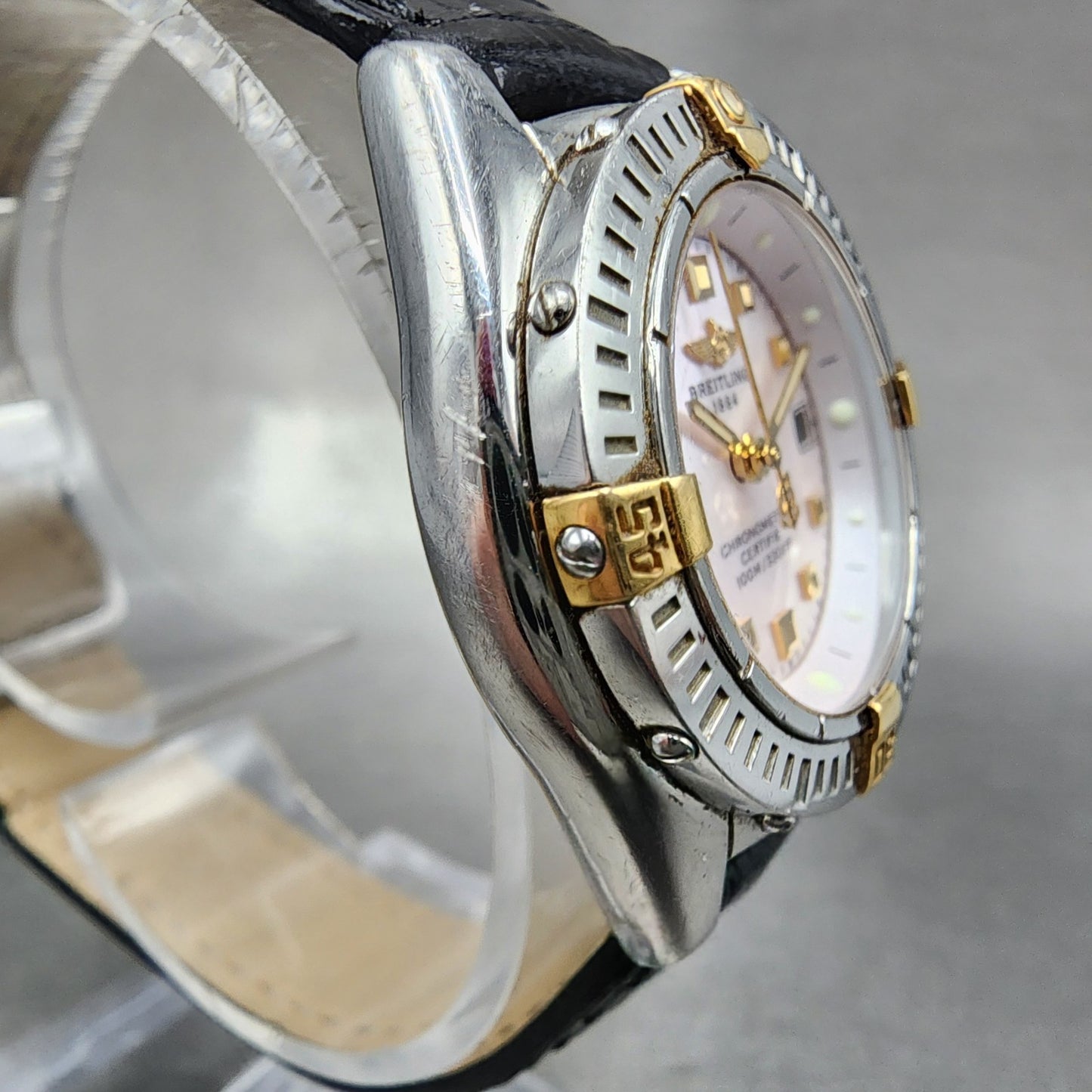 Breitling Callistino Watch Women 29mm MOP Dial Two Tone Date B72345 New Battery
