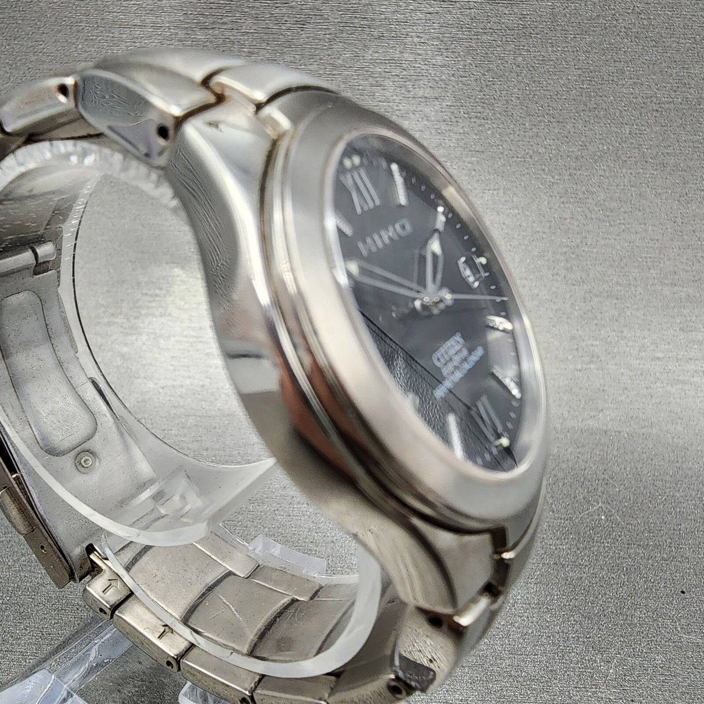 Citizen Eco-Drive Hino Perpetual Calendar Watch Men 36mm Black Dial Titanium Run