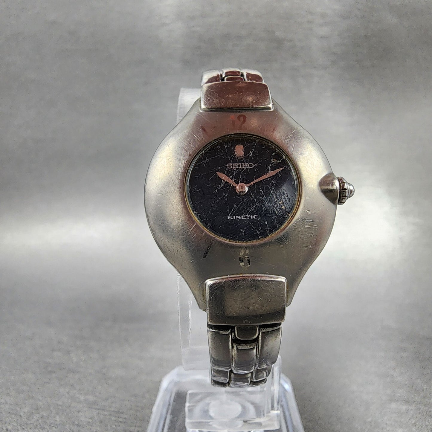 Seiko Kinetic Women Watch 27mm Blue Dial Steel Round 1M20-0A40 PARTS